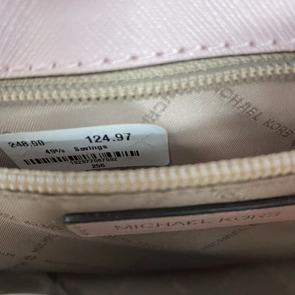 Michael Kors Brandi Leather Shoulder Bag Pink Gold Chain Strap New With Tags - Picture 8 of 10